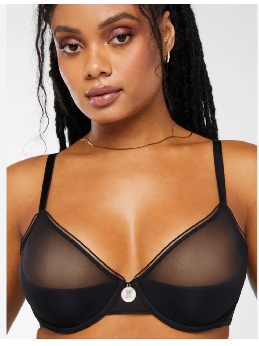 NWT Savage X Fenty X-Ray Vision Half Cup Plunge Bra Black Small